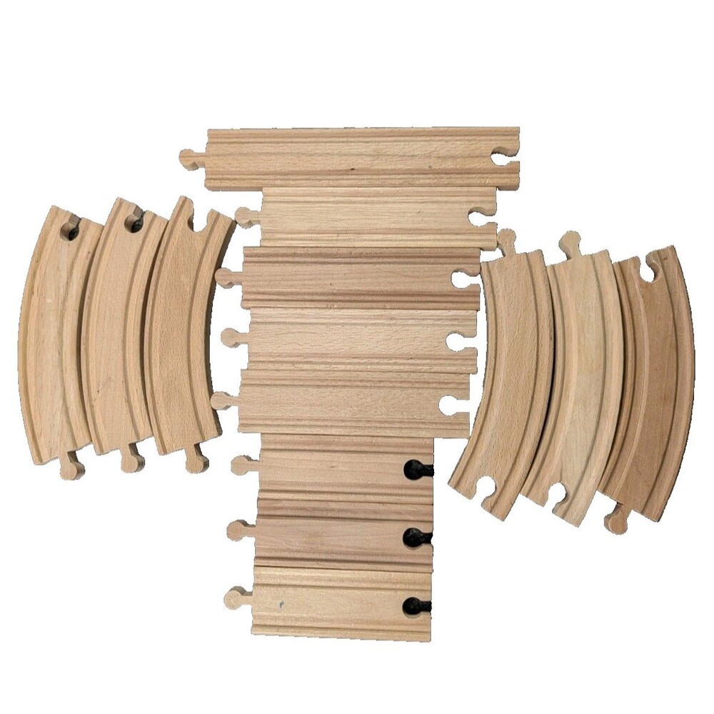 Brio wooden Railway Train Track Lot 0f 14 Pieces Trains Kids Pretend Play